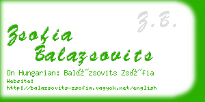 zsofia balazsovits business card